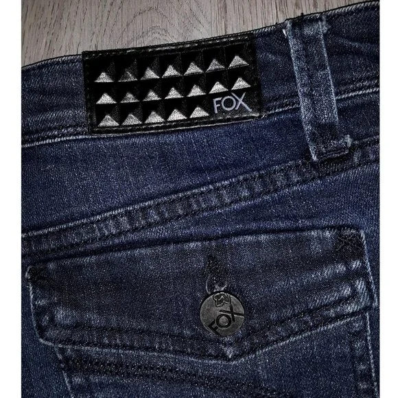 Fox Racing Stealth Short Jean Shorts Size 5/27 Distressed Denim Dark Wash - Picture 3 of 5